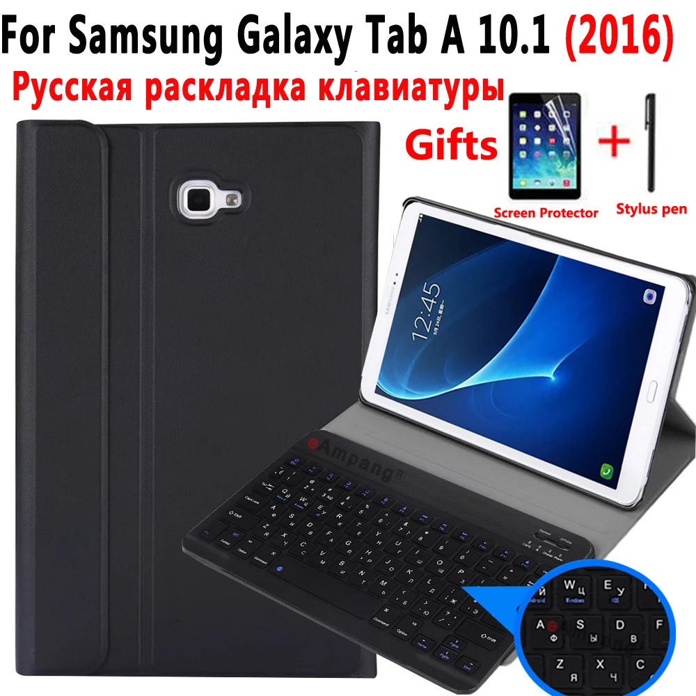 

Russian Keyboard Case For Samsung Galaxy Tab A A6 10.1 2016 SM-T580 SM-T585 T580 T585 Tablet Leather Cover Bluetooth Keyboard
