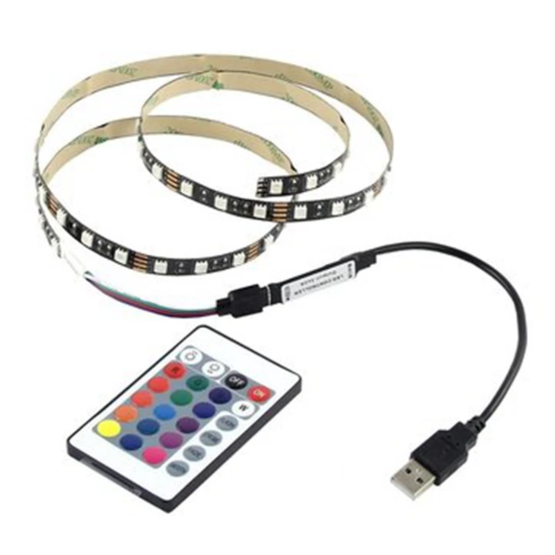 5V 5050 60SMD/M RGB Светодиодные полосы света бар ТВ ПОДСВЕТКА комплект + USB пульт