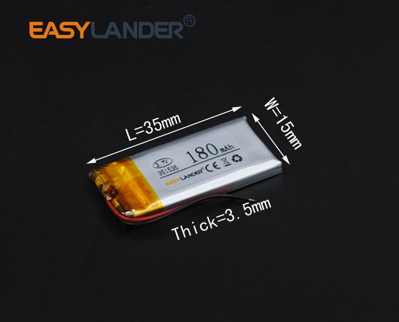 

3.7V 351535 180mAh Rechargeable li Polymer Li-ion Battery For mouse GPS PSP PDA Lampe speaker toys Remote controller