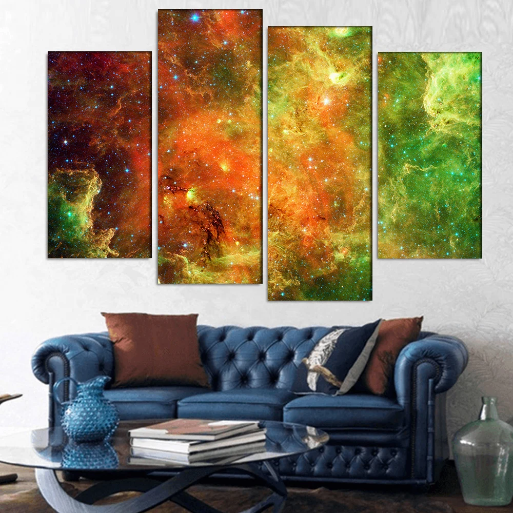 4 шт./компл. пейзаж с красными деревьями картина Печать на холсте Современный