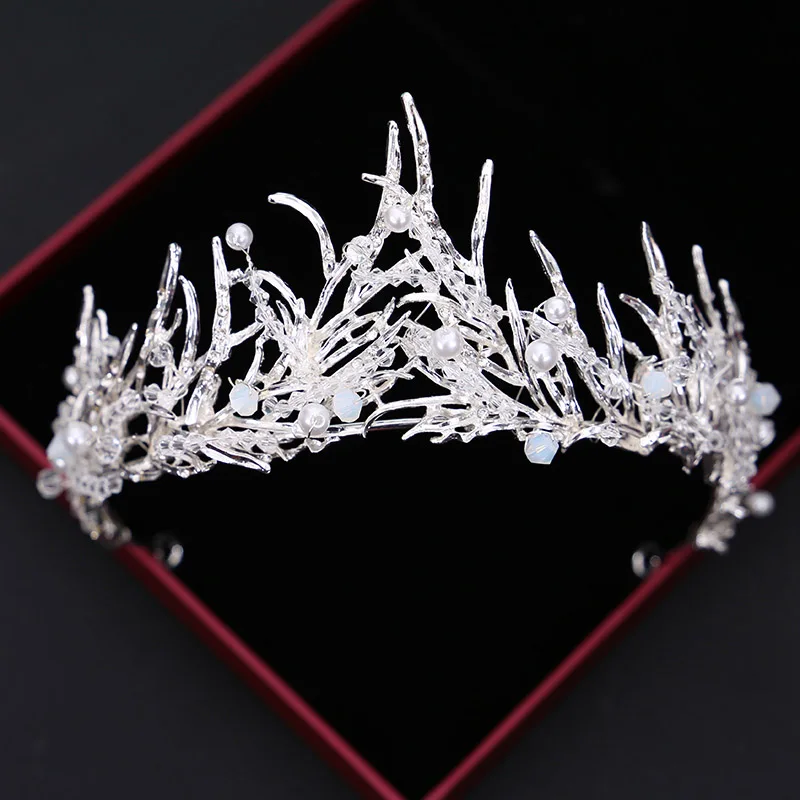 Винтажная черная корона Тиара для невесты свадебный бриллиантовый кристалл жемчуг Головные украшения Женщины Девочки.