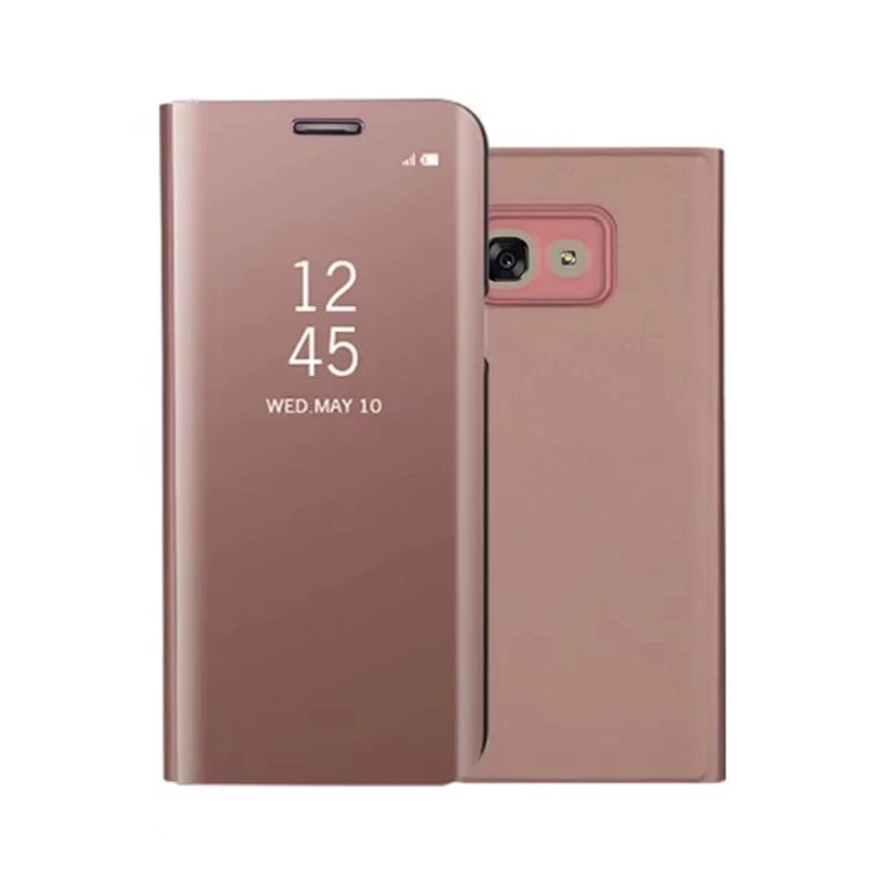Чехол с откидной подставкой для телефона Samsung A5 2017 прозрачный умный зеркальный