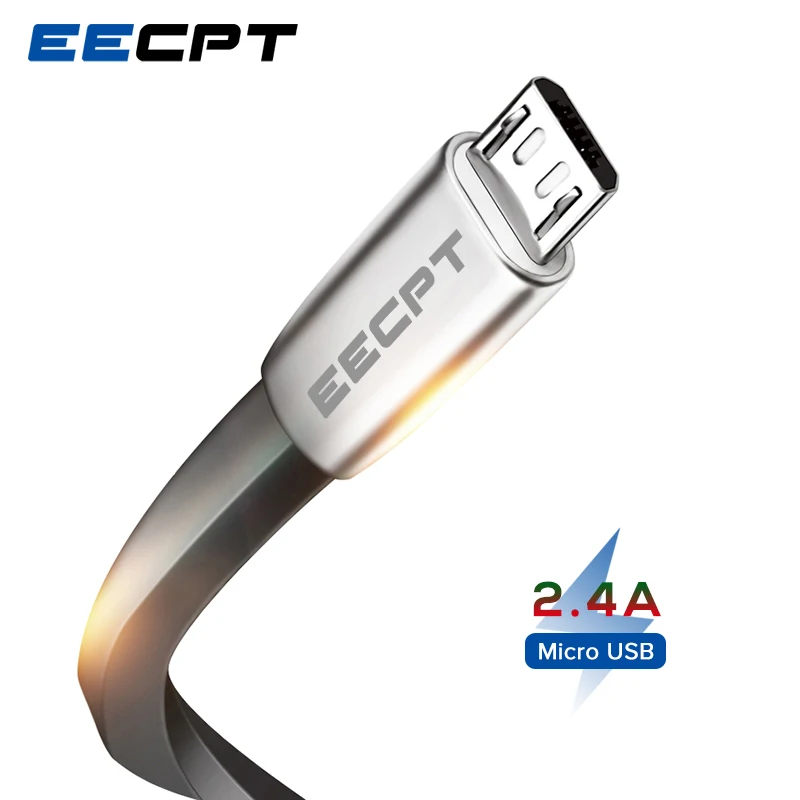 EECPT Micro USB кабель 2.4A Быстрая зарядка Microusb зарядное устройство шнур для Samsung S7 Xiaomi