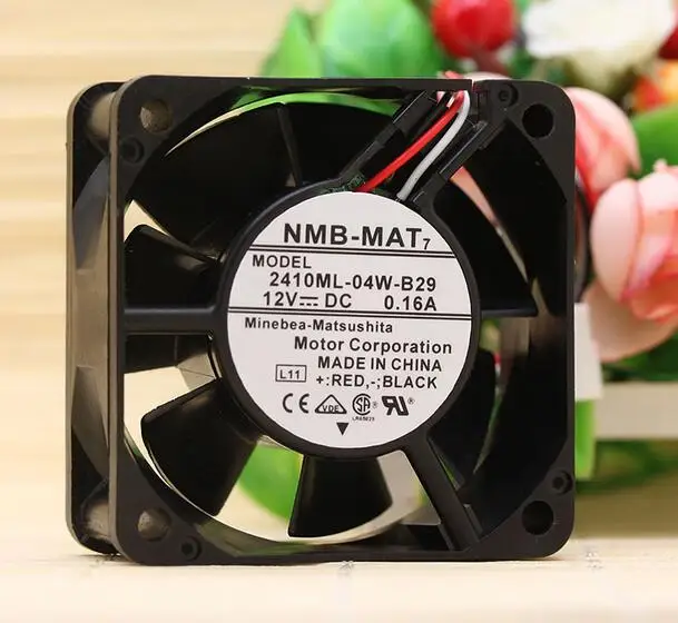 Оригинальный прочный трехпроводной двойной шариковый вентилятор NMB 2410ML-04W-B29 6025 6