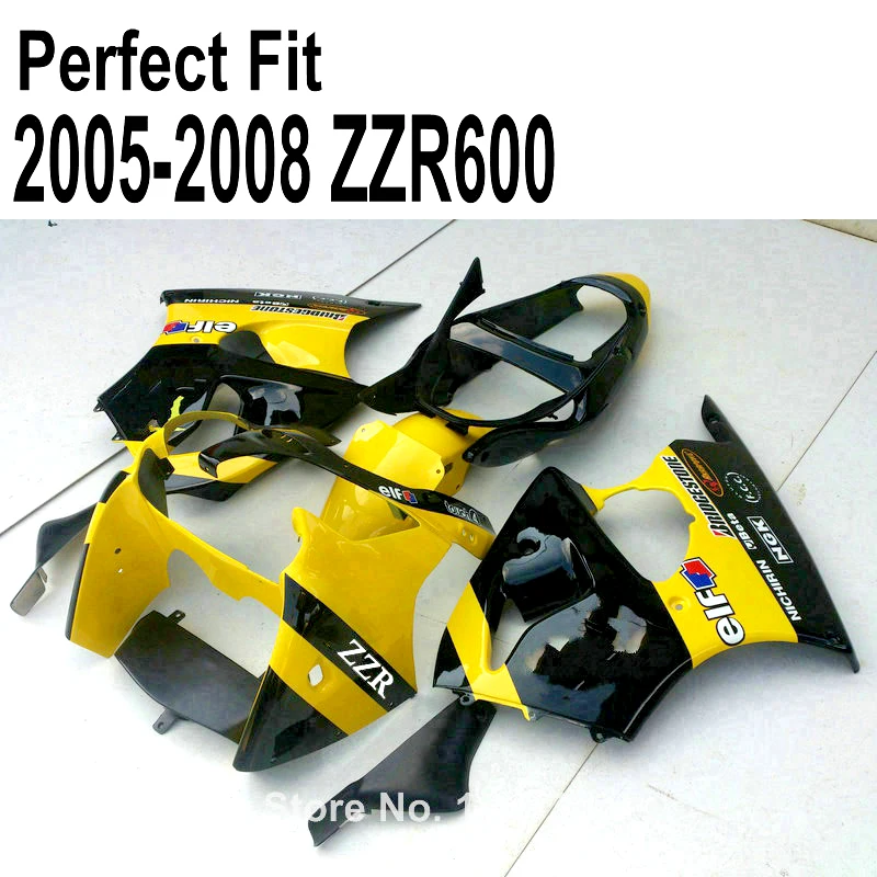 Желтый обтекатель комплект для Kawasaki ZZR600 2005 2006 2007 2008 05 08 обтекателя Kit Обтекатели
