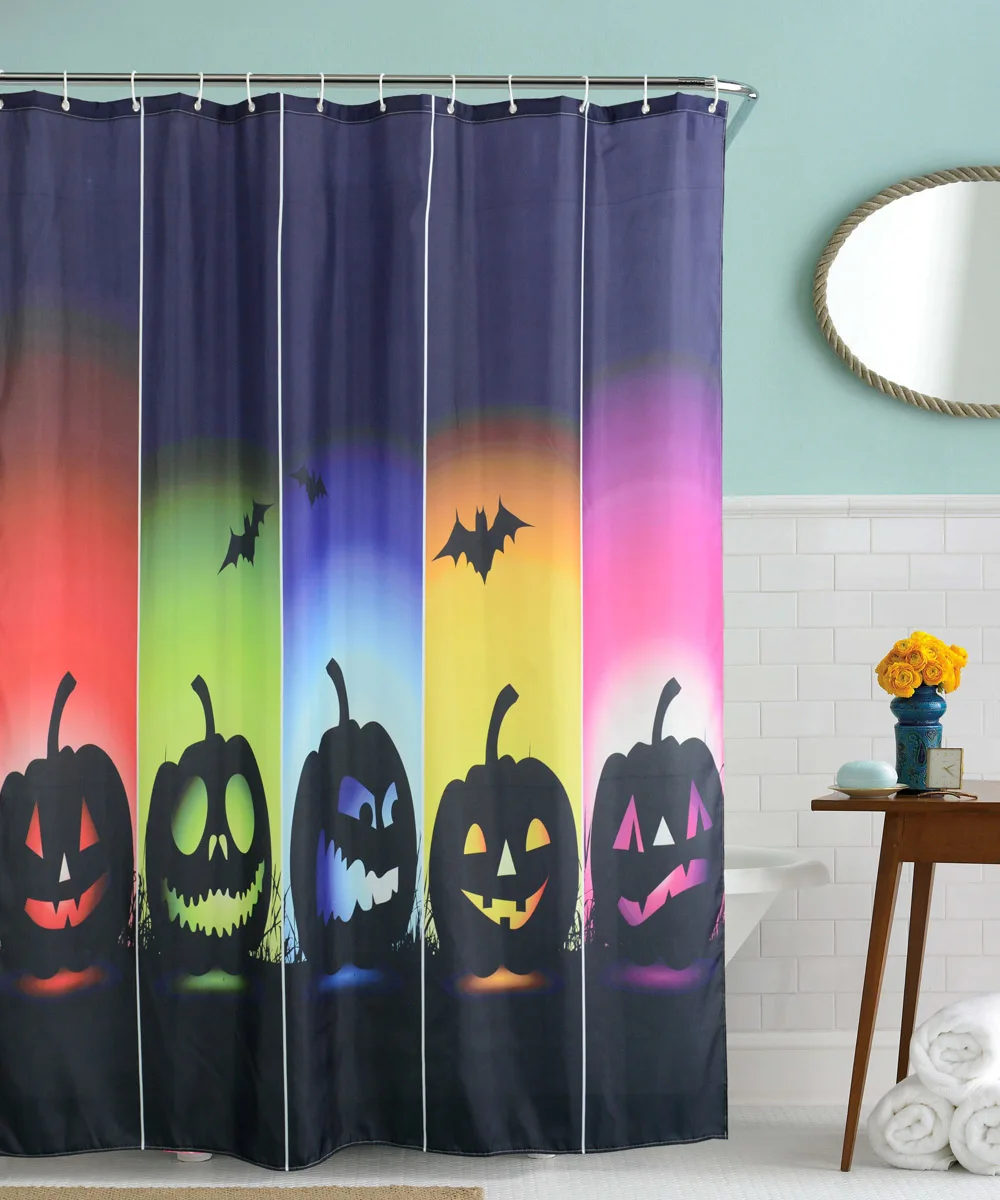 3D Тыква Хэллоуин Ванная комната душ для купания Шторы Водонепроницаемый
