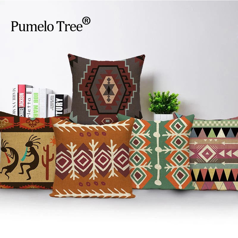 Геометрические индийские Чехлы для подушек квадратные Подарочный чехол подушки