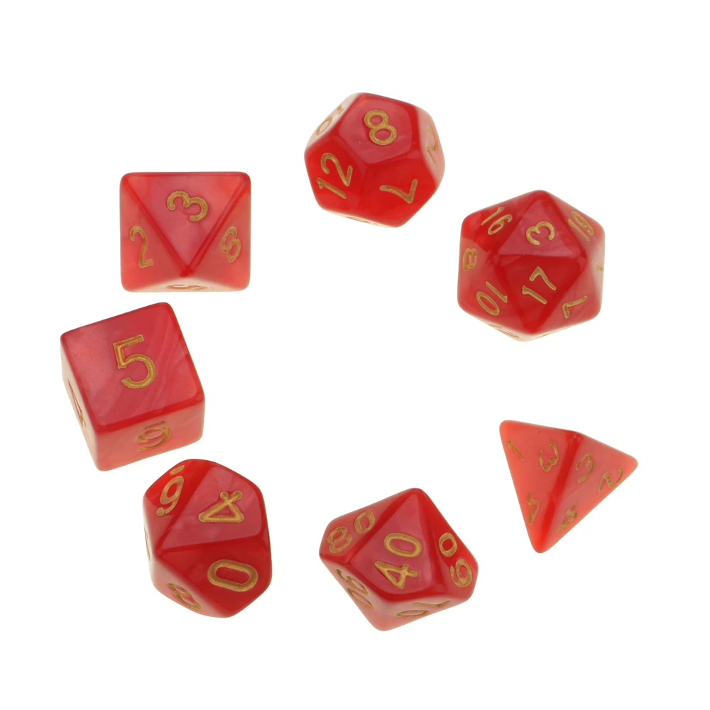 7 шт./компл. D20 D12 D10 D8 D6 D4 многогранные игральные кости игрушки подарок