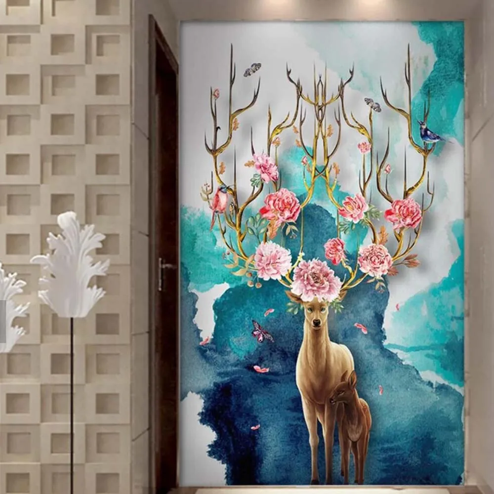 

3D настенная бумага s ELK животные фрески настенная бумага для гостиной спальни домашний декор печатная живопись фотобумага холст