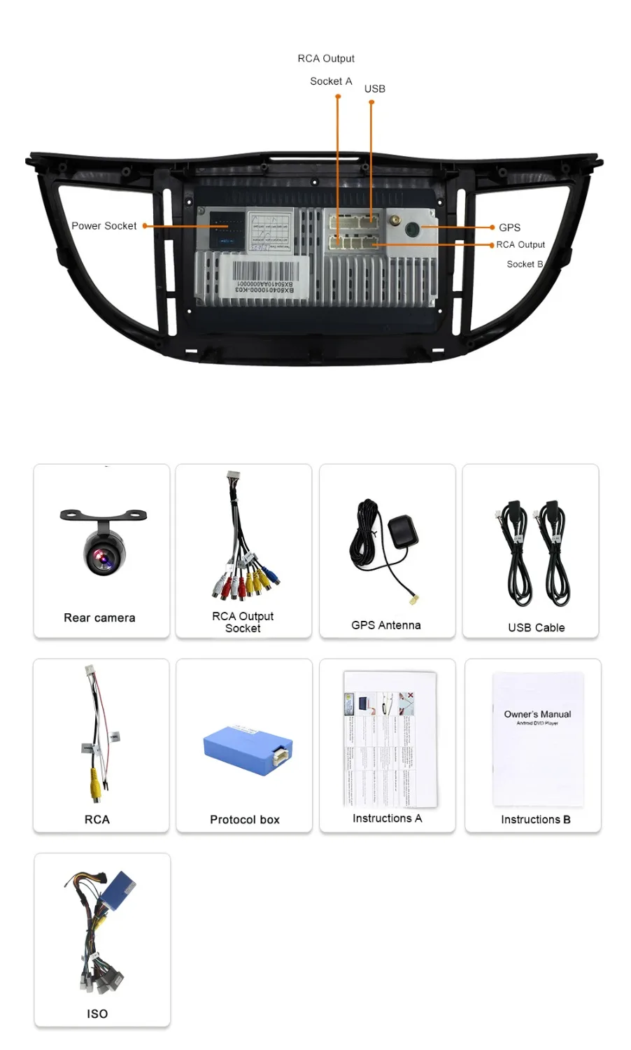 Bosion Android 8 1 Радио мультимедийный плеер Автомобильный DVD gps навигация для HONDA CRV 2012