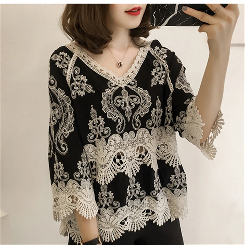 Цветочный Вышивка шифон Блузки для малышек 2017 женская обувь женский рубашка