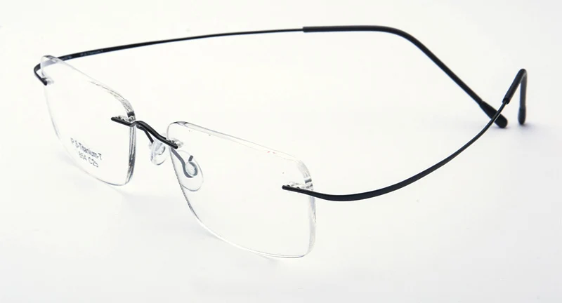 black QJ Pure titanium очки без оправы, Гибкая оптическая оправа, очки по рецепту, очки без оправы, очки для глаз 010, линия дужек - Цвет оправы: black