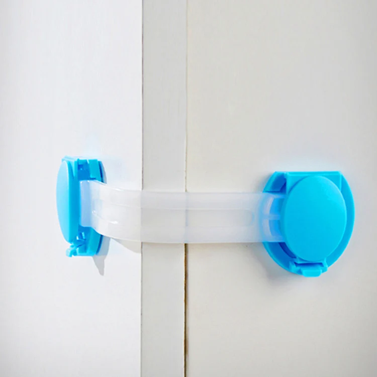 Transparent lock blu Детские защитные товары для разблокировки ребенка анти-зажим безопасности руки замок на холодильник ящик анти-открывающийся замок защиты - Цвет: Transparent lock blu