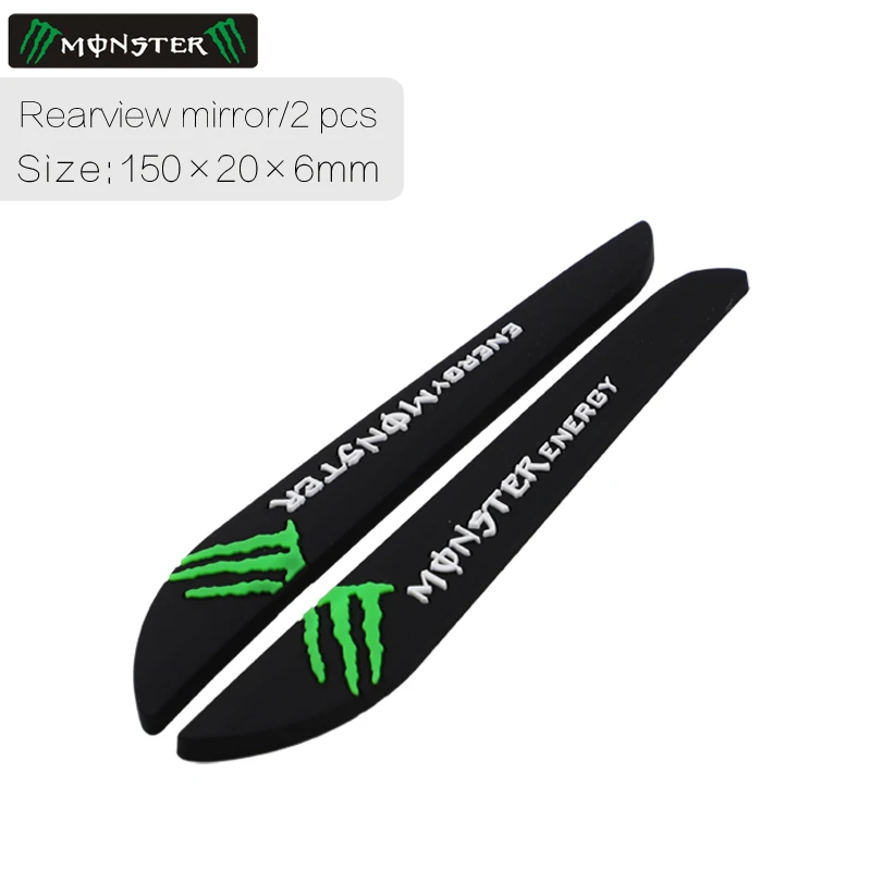 Monster black 2pcs Автомобильная Дверь Зеркало заднего вида анти-столкновения полоски царапины протектор края угловая защита для Nissan Audi peugeot Kia Mazda Skoda и т. Д - Цвет: Monster black 2pcs