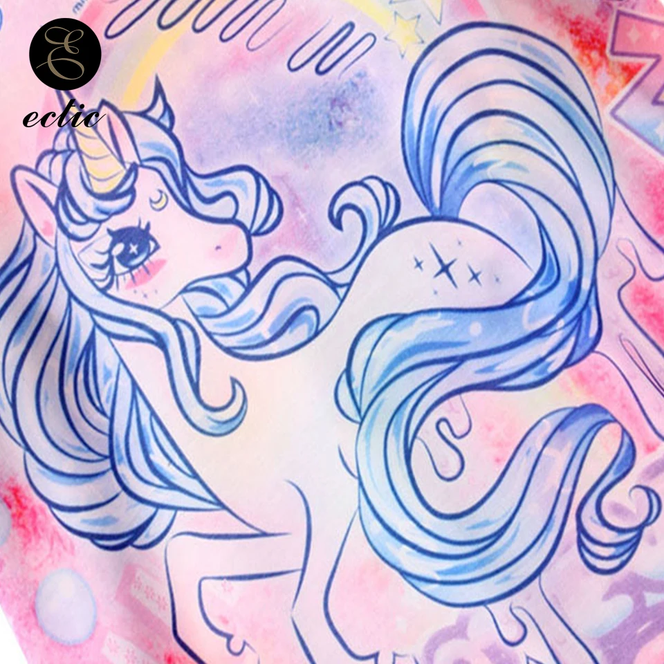 Музыка Единорог Tie Dye футболки Vetement Femme 2019 Ulzzang Harajuku Kawaii одежда пуловер Плюс