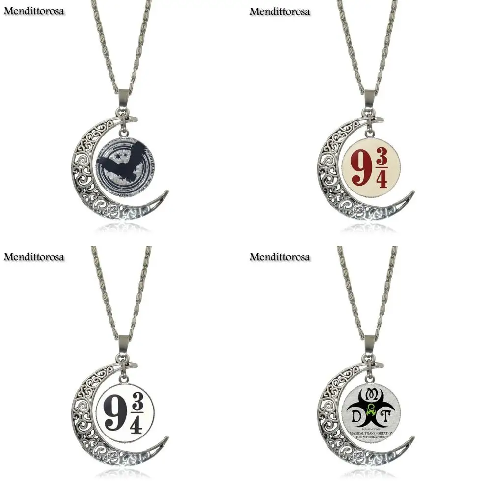 Mendittorosa Platform 9 34 Hogwart Express Fashion Necklace For Girls Handmade Moon Shape Choker Necklace Jewelry Multi Designs