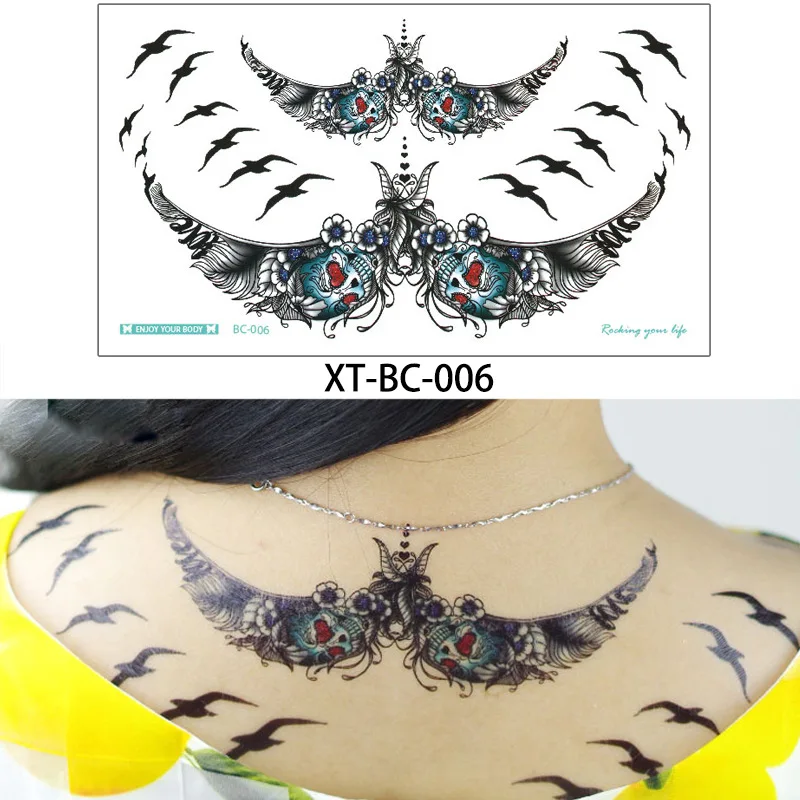 XT-BC-006 Glaryyears 20 видов конструкций 1 лист грудь тело татуировки XT-BC временные водонепроницаемые украшения кружевная Наклейка Талия Искусство татуировки стикер для женщин - Цвет: XT-BC-006