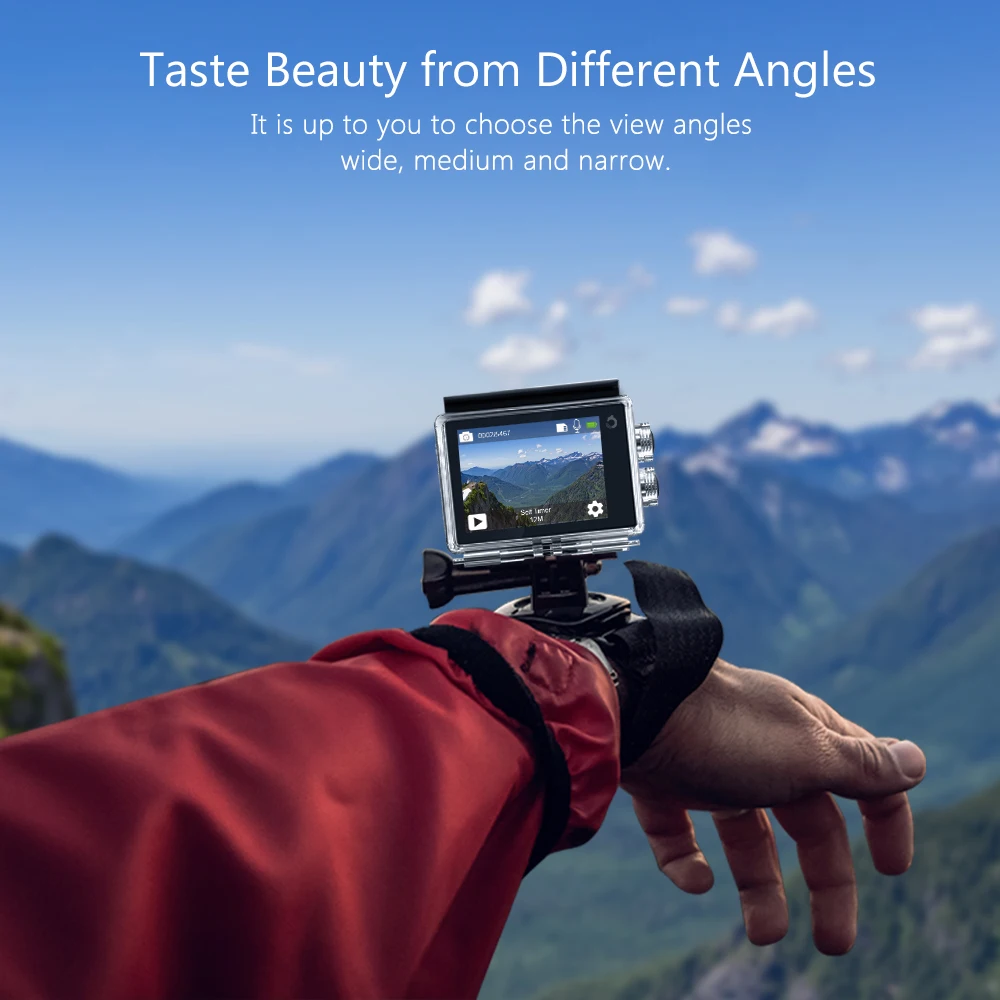 Экшн камера Dragon Touch Vista 5 4K 30 fps водонепроницаемая Спортивная с Wi Fi 2 шт.