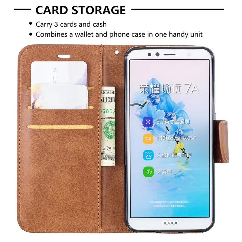 Leather Flip Case For Huawei Y5 Y6 Y7 Y9 Prime 2017 2018 2019 Honor 9X 6C 7C 7X 7A Pro 8A 8C 8S 8X 10i 8 10 Lite Wallet Cover | Мобильные