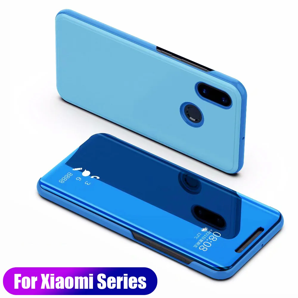 Умный зеркальный флип чехол для Xiaomi Redmi Note 8 7 7A 6A K20 кожаный Mi 9T Lite A2 F1 CC9E