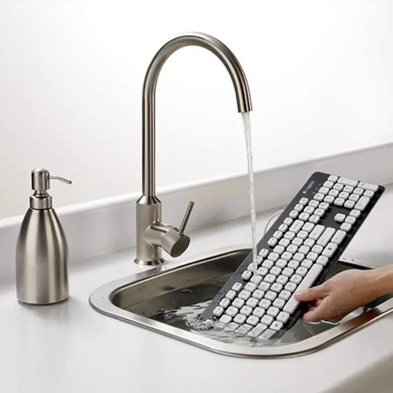 Logitech моющаяся Проводная клавиатура K310 прочный лазерный принтер для Windows