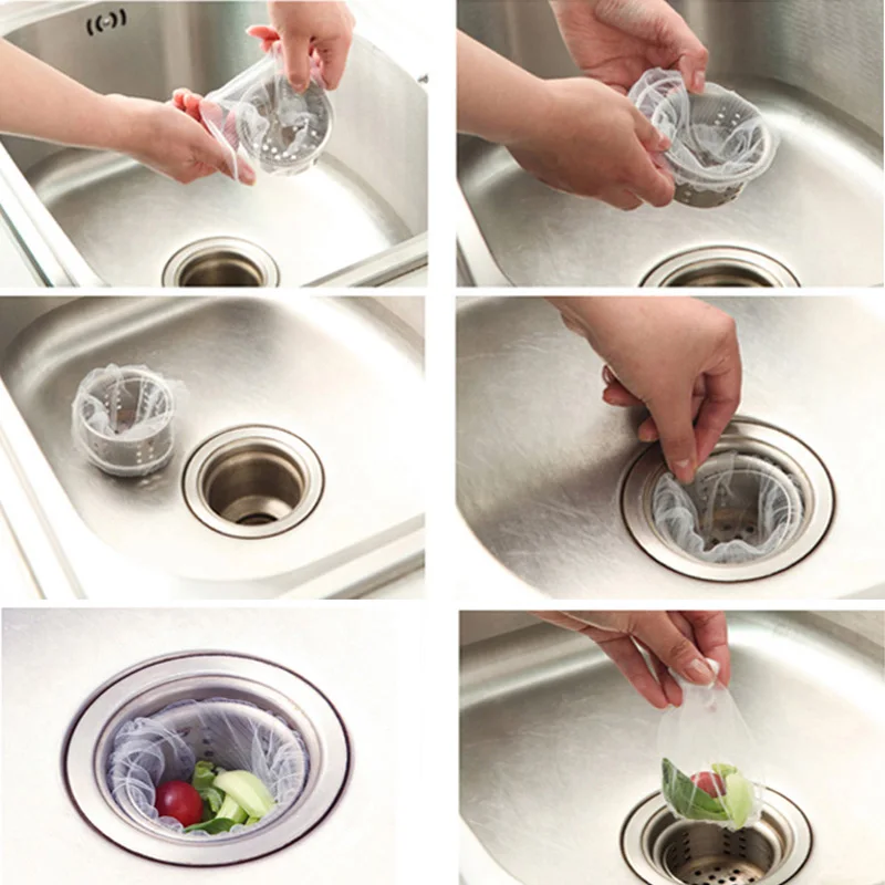 100 шт./лот раковина сливное отверстие для мусора сетчатый фильтр одноразовый