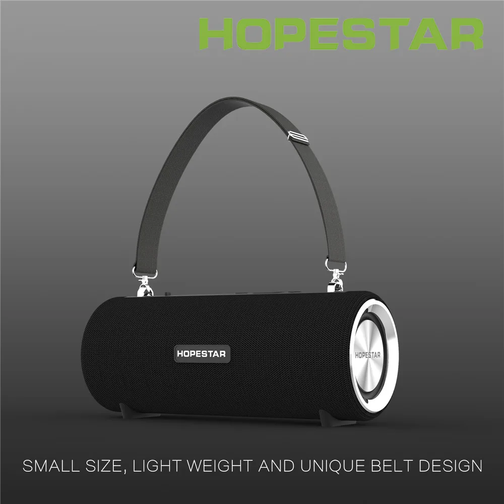 Беспроводной портативный Bluetooth динамик HOPESTAR H39 с басовым эффектом Водонепроницаемый наружное покрытие-стоящий банк питания USB AUX FM радио