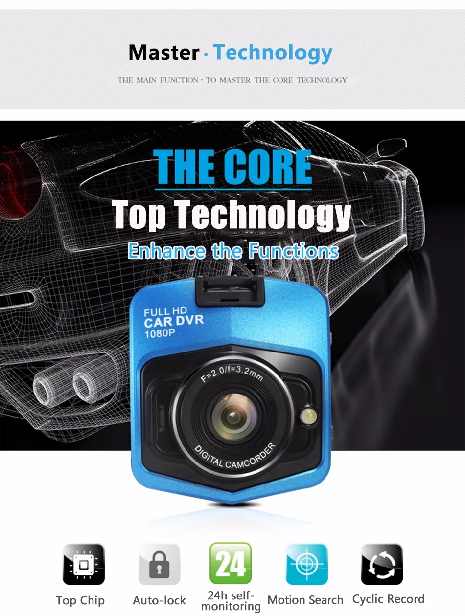 Двойной объектив Мини камера Dash cam Full HD 1080P видео рекордер g-сенсор видеорегистратор с режимом ночной съемки