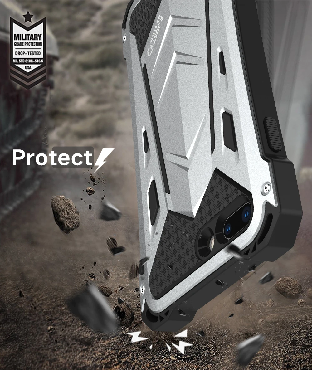 R JUST для iphone 7 case 8 p сверхмощный бронированный металлический чехол Doom