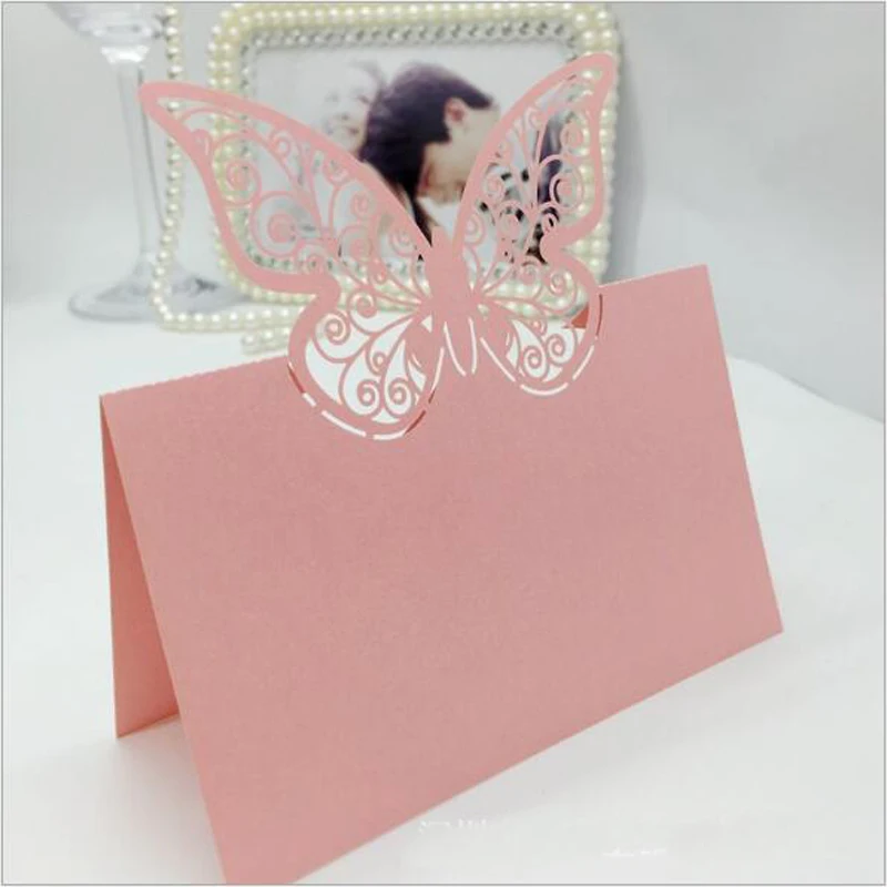 50 шт. лазерная резка бабочек настольный адрес имя сообщение Настройка карты
