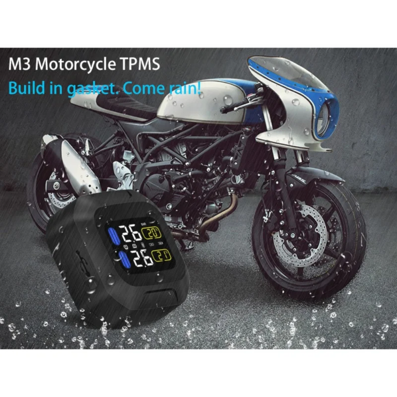 tire pressure monitor system Waterproof Lightning-proof General Wireless TPMS Motorcycle Tire Pressure Monitoring System For Two