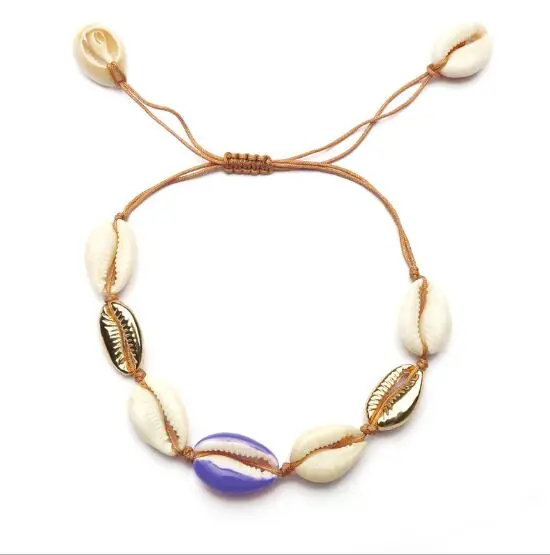 1 шт. Горячая продажа Мода оптовая подлинный cowrie морской корпус браслет в