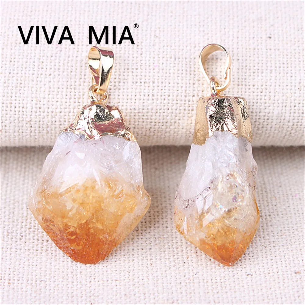 

Chakra Amethysts Pendant Pendulum Citrines Necklace Natural Stone Pendants Purple Yellow Healing Crystal Free Shipping