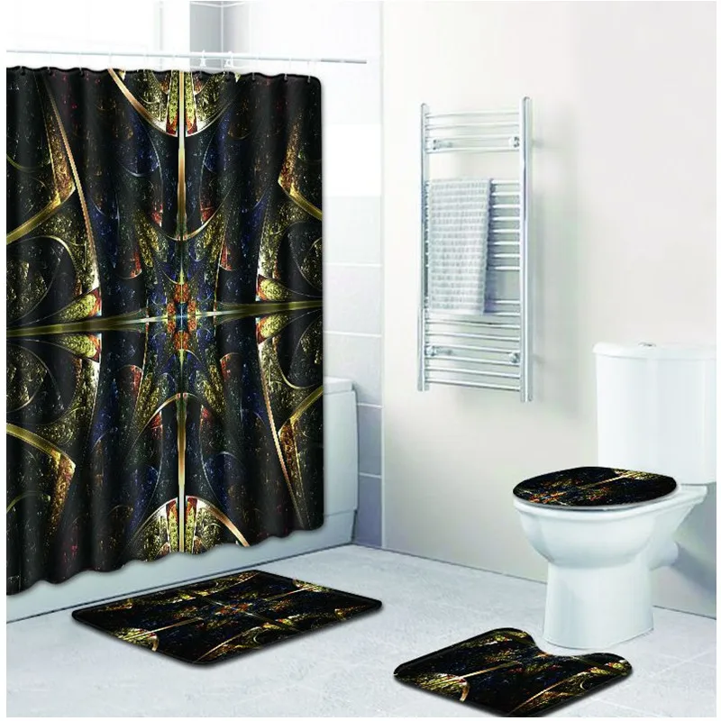 Free Shipping 4pcs Colorful Picture Banyo Bathroom Carpet Toilet Bath Mats Set Non Slip Pad Tapis Salle De Bain Alfombra Bano | Дом и сад