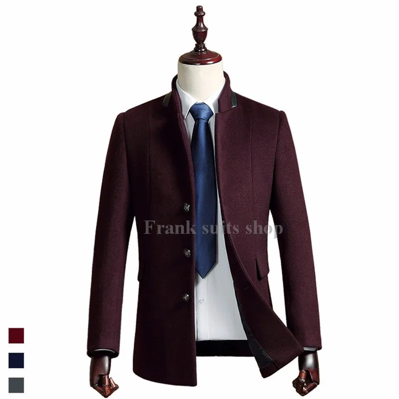 

2017 на заказ Новое поступление модное Однотонное шерстяное пальто в британском стиле Мужское зимнее теплое шерстяное пальто камвольная повседневная шерстяная куртка