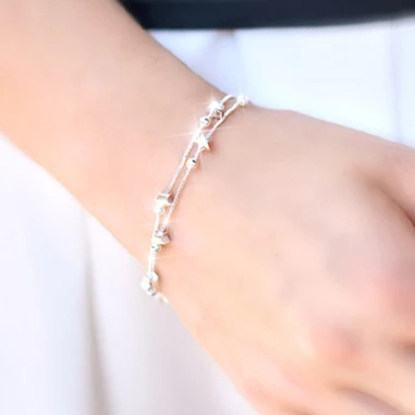 MIESTILO повседневные двойные пряди шармы со звездами браслеты из стерлингового