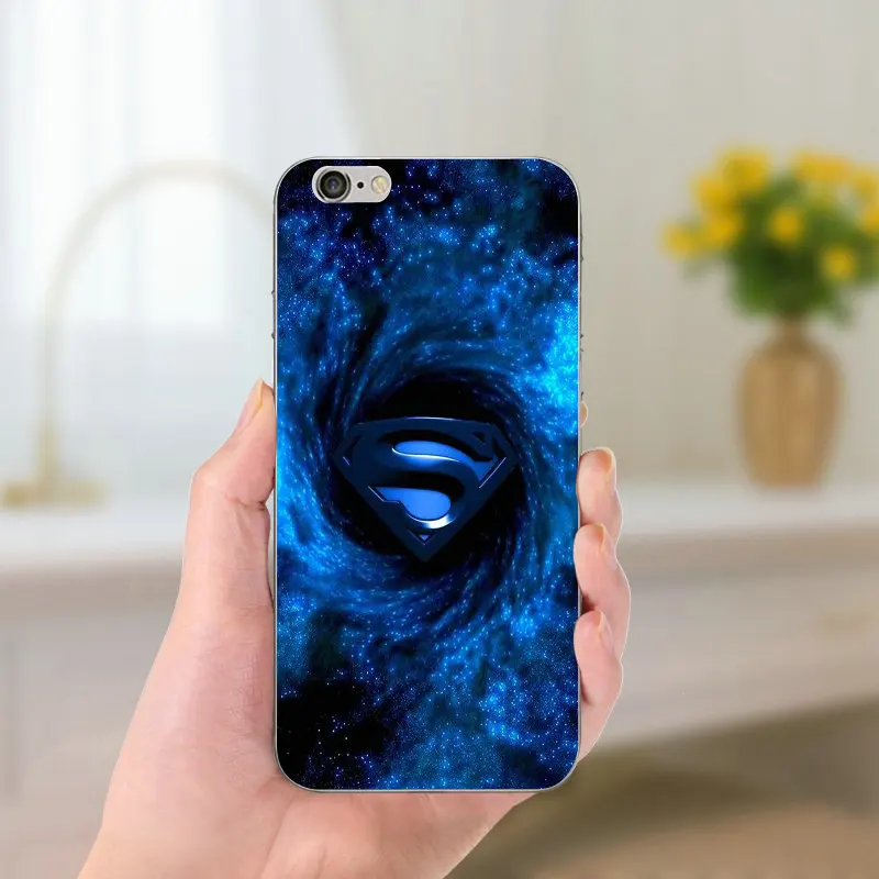 Мягкий силиконовый чехол из ТПУ с логотипом Супермена для iPhone 8 7 6 S Plus X 5 5S SE 5C 4 Shell