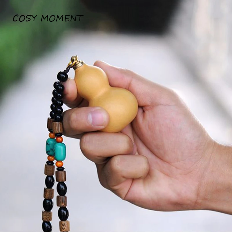 Бутылка для табака COSY MOMENT Маленькая в форме тыквы с ложкой, декоративная веревка, портативная бутылка для табака ручной работы, народное рем...