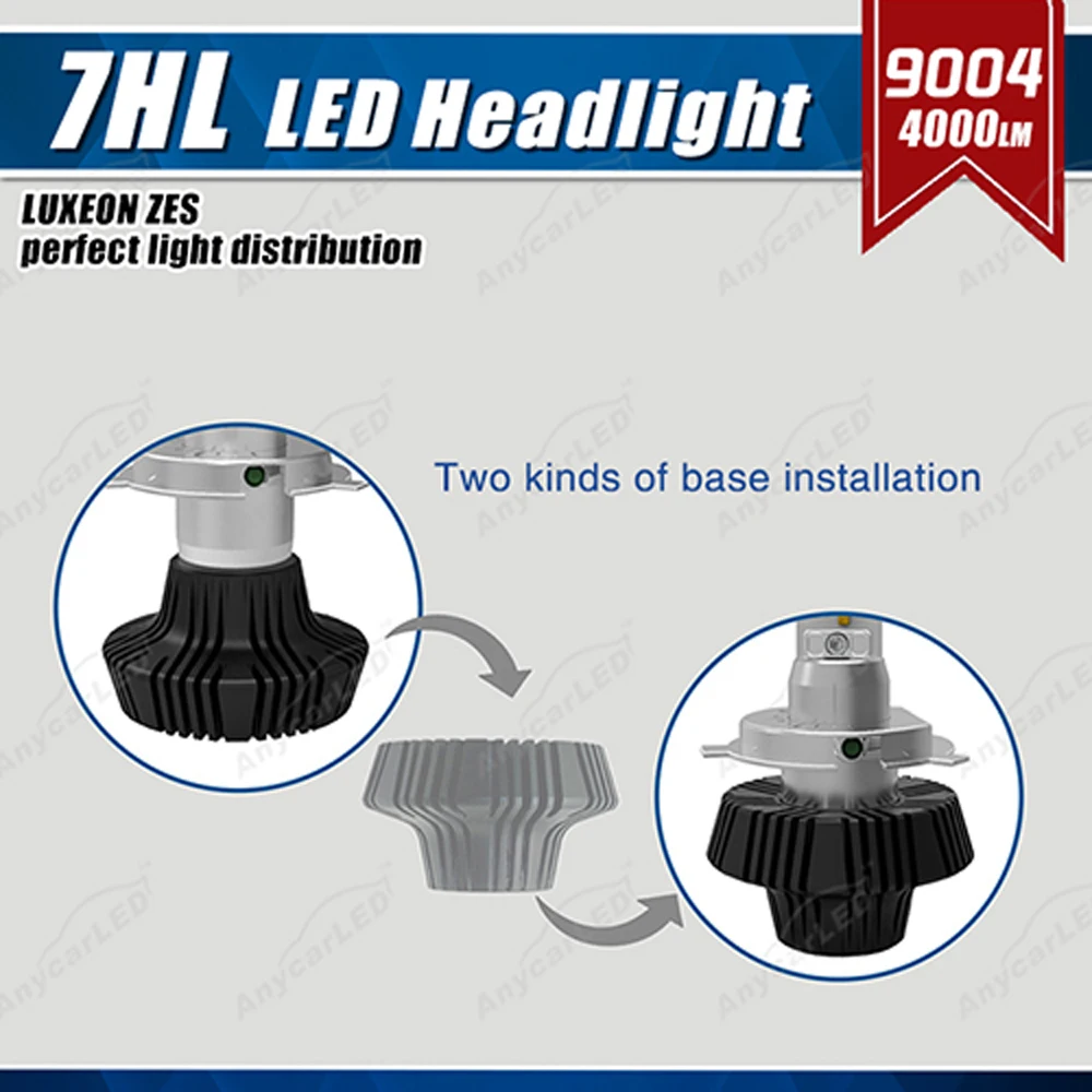 1 Комплект 9004 HB1 50 Вт 8000LM G7 светодиодный фары комплект LUMI светодиодный luxeon ZES 32SMD чипы безвентиляторный 6500 K белый Hi/Низкий двухлучевой 9007 H13 H4