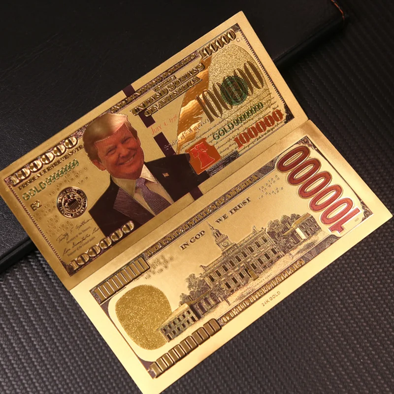 50 шт./лот $1000 банкнот Золотая фольга банкноты США президент Дональд Трамп сбор