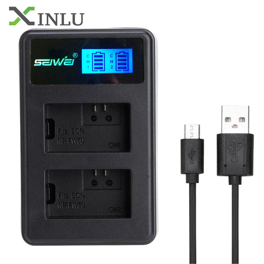 Зарядное устройство USB для Sony с ЖК-дисплеем и аккумулятором камеры NP FW50 1130 мАч ДЛЯ