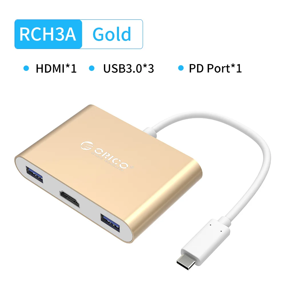 ORICO USB C концентратор тип-c к мульти USB3.0 HDMI/VGA/RJ45/SD TF кардридер разветвитель PD зарядный адаптер док-станция для ноутбука Macbook Pro