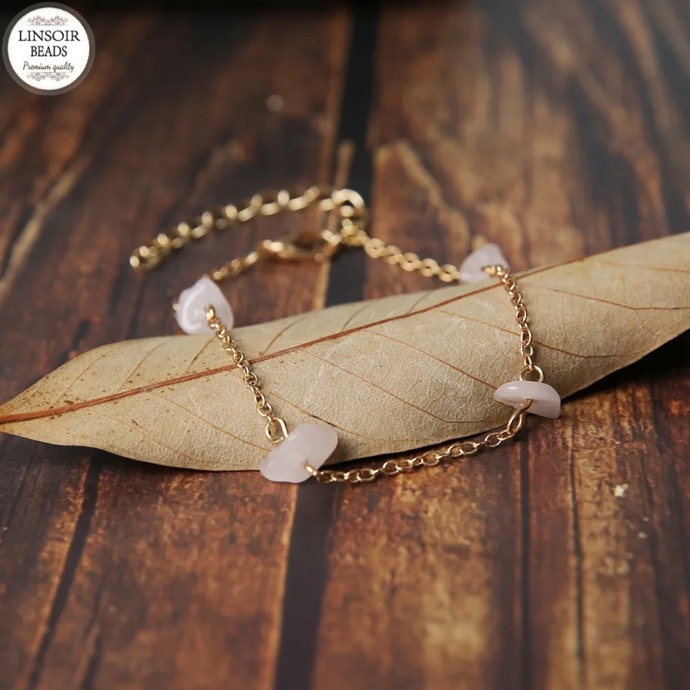 Женский браслет LINSOIR многоуровневый цепочка с цепочкой из натурального камня