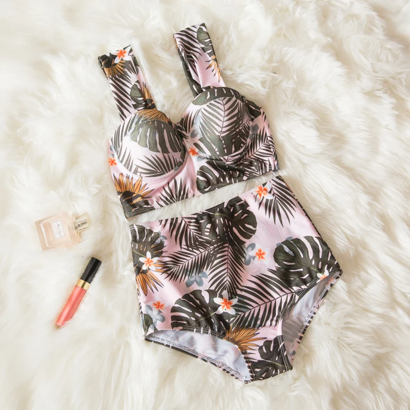 Сексуальный купальник Tankini Бикини Купальники женские летние 3 шт набор Printed