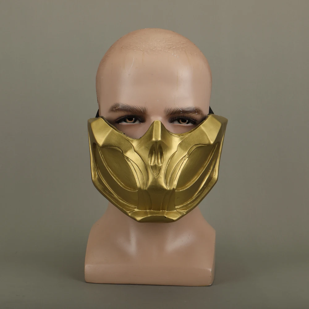 Новые Маски Mortal Kombat X Scorpion Hanzo Hasashi Sandal, деревянные маски на половину лица, ПВХ маски для взрослых мужчин, маскарадные костюмы, маска на Хэллоуин