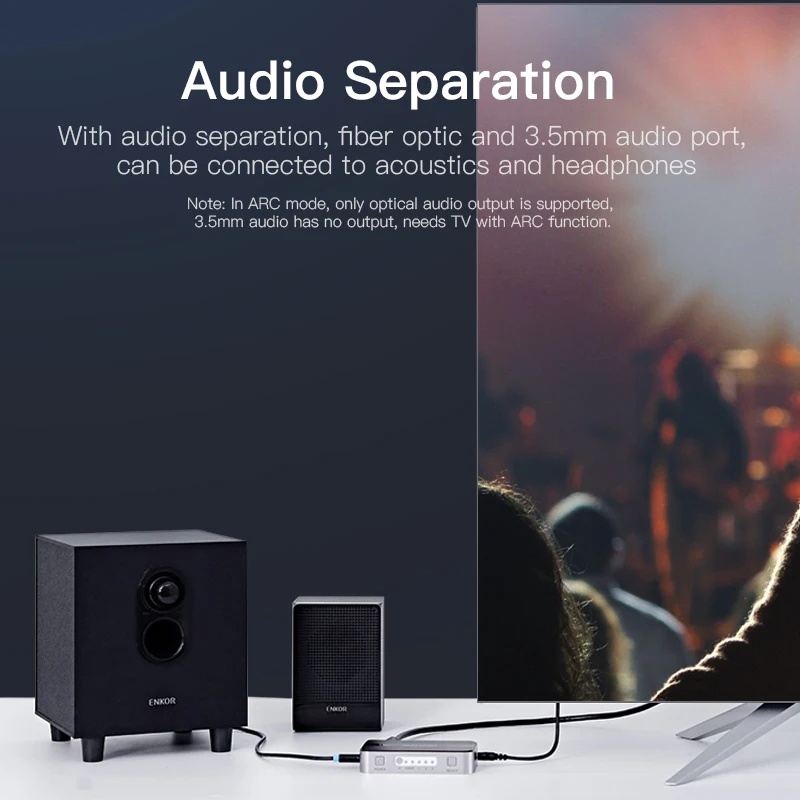 Сплиттер HDMI Vention 3 входа 1 выход 4K порта переключатель Swtich с Toslink Audio 3D 2160P для Xbox 360 PS4