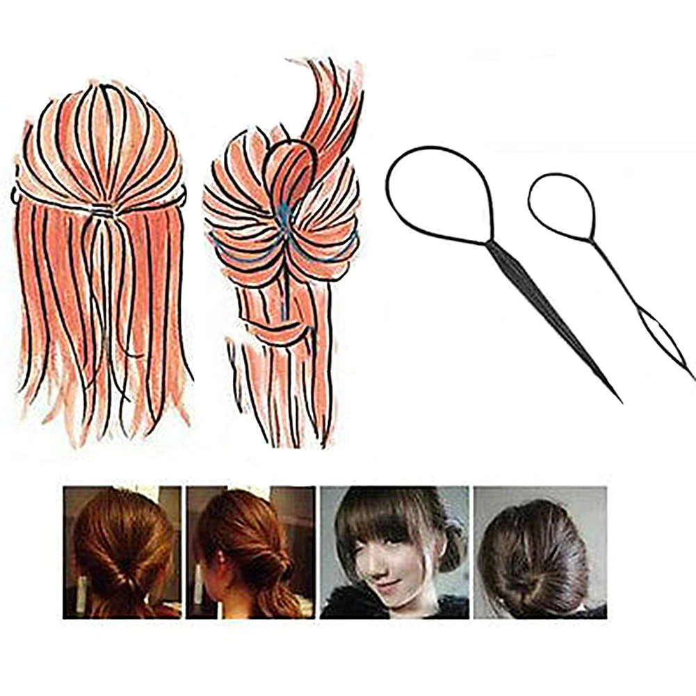 2 комплекта черные пластиковые заколки для волос укладки хвостиков инструменты