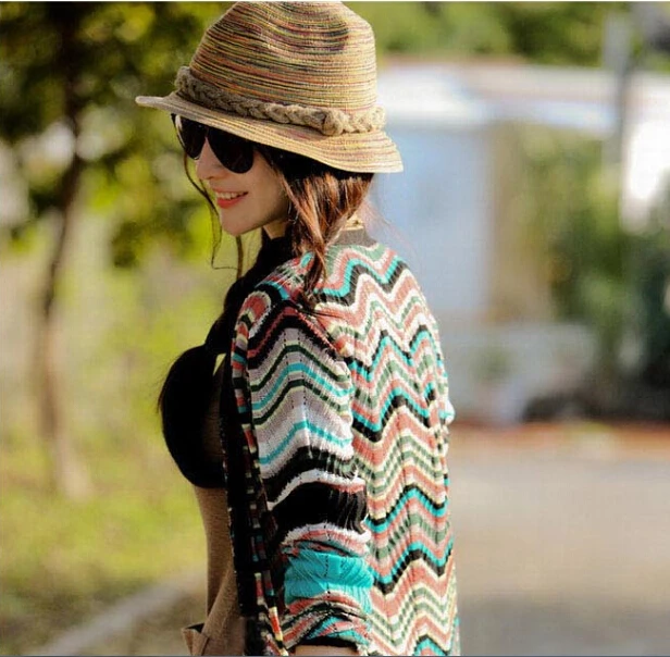 Модная однотонная плетеная шляпа унисекс [FLB] летняя пляжная Соломенная Панама от