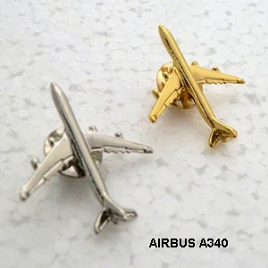 A321& A340 Boing777 A330 золотой и серебряный авиационный значок Airbus 2,8*3,1 см, Аутентичные значки пилота самолет костюмы самолет позолоченный - Цвет: 1 SILVER 1gold a340