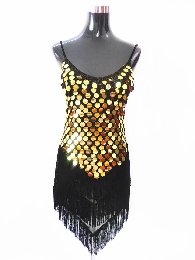 Платье с кисточками для латинских танцев блестками профессиональное платье